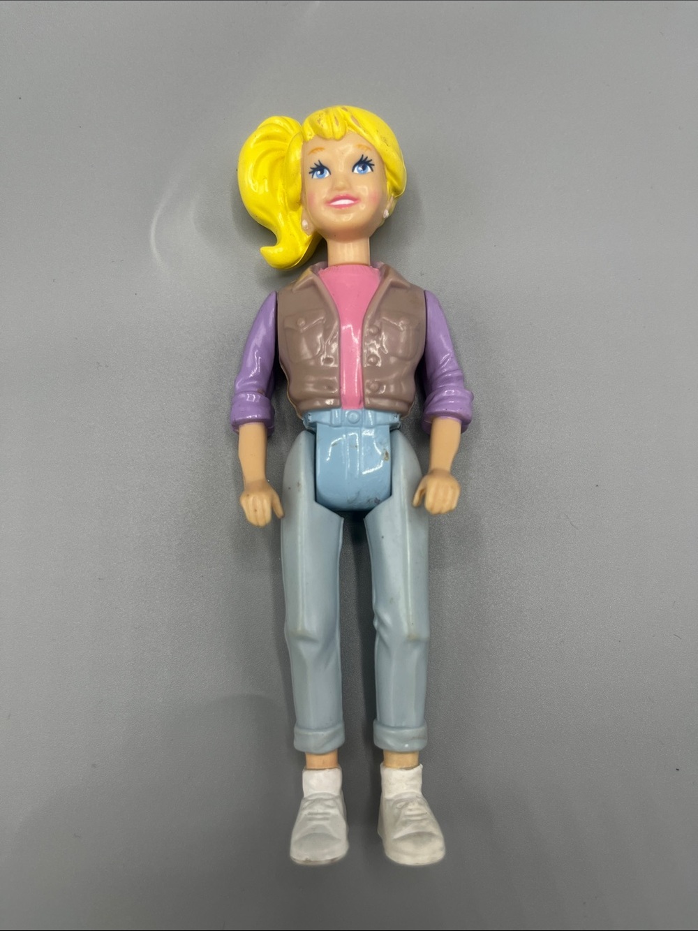 Vintage Playskool Dollhouse Figure Teen Girl Babysitter Blonde Doll Ponytail